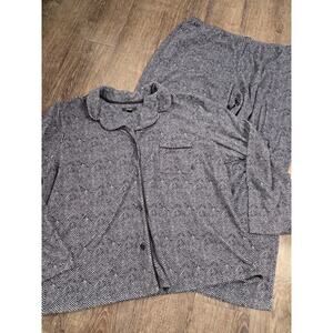 Simply Vera Wang Fleece Black Gray Pajamas Lounge Set Women's XXL